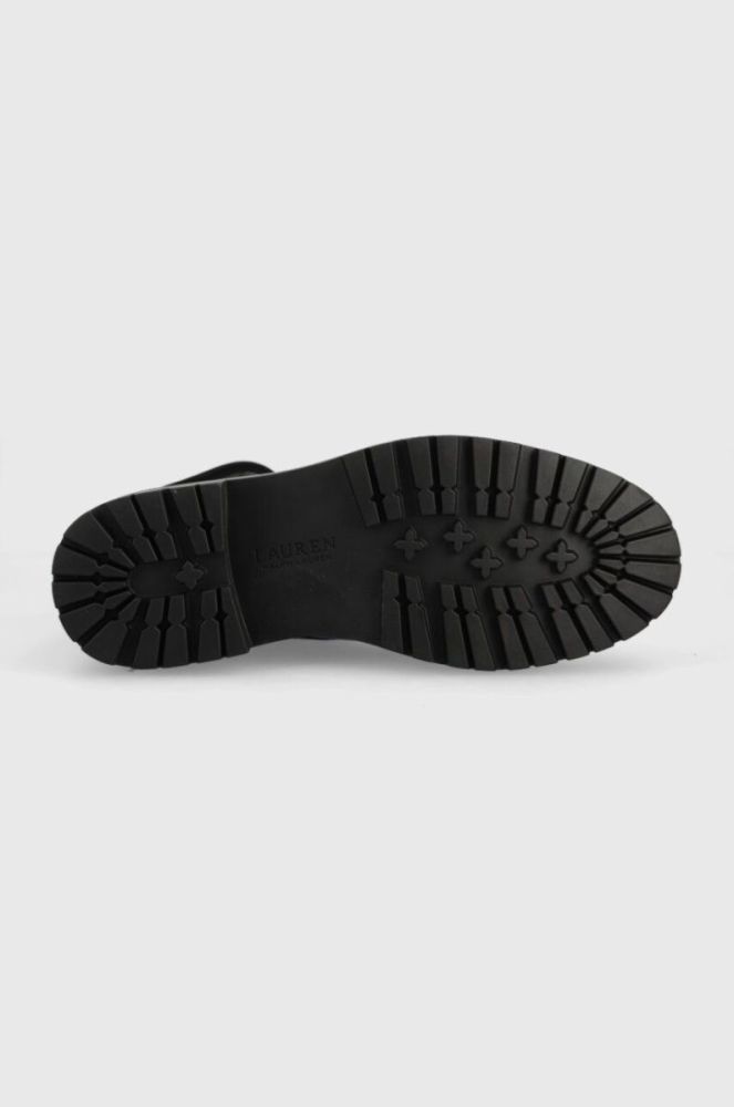 Шкіряні черевики Lauren Ralph Lauren Cammie жіночі колір чорний на плоскому ходу 802916475001 фото 5