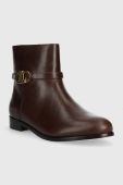 Шкіряні черевики Lauren Ralph Lauren Briela жіночі колір коричневий на плоскому ходу 802912273003