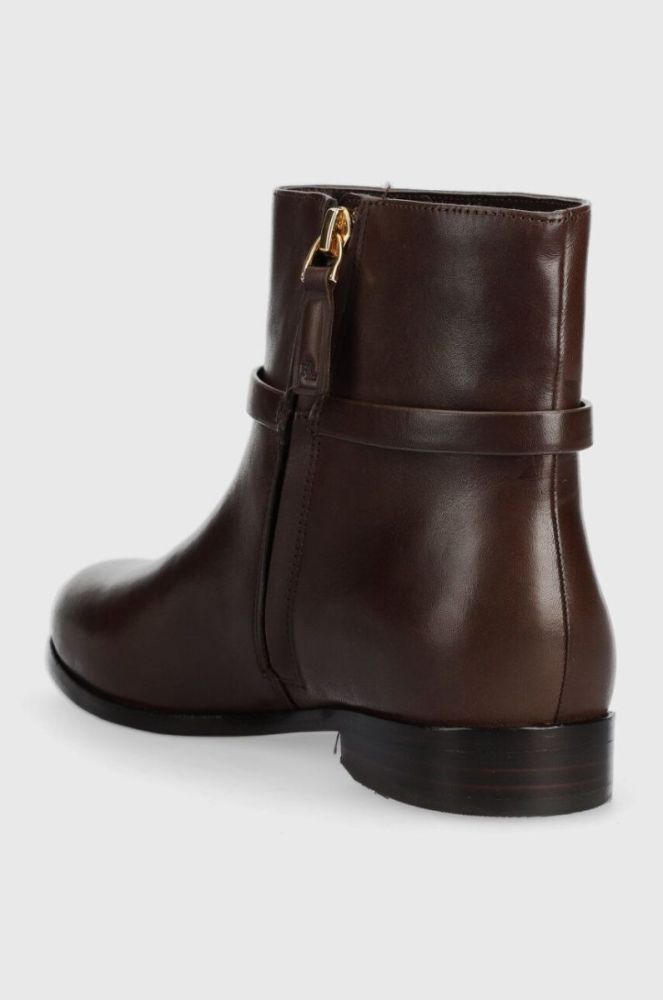 Шкіряні черевики Lauren Ralph Lauren Briela жіночі колір коричневий на плоскому ходу 802912273003 фото 3