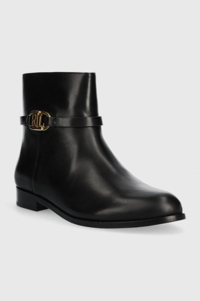 Шкіряні черевики Lauren Ralph Lauren Briela жіночі колір чорний на плоскому ходу 802912273001 фото 2