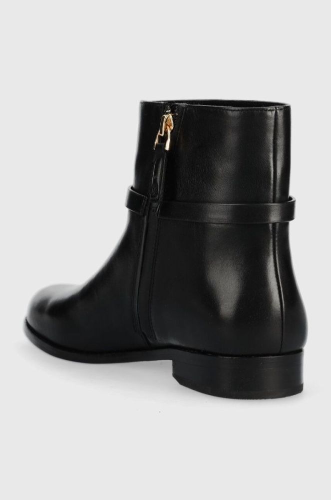 Шкіряні черевики Lauren Ralph Lauren Briela жіночі колір чорний на плоскому ходу 802912273001 фото 3