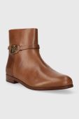 Шкіряні черевики Lauren Ralph Lauren Briela жіночі колір коричневий на плоскому ходу 802912273002
