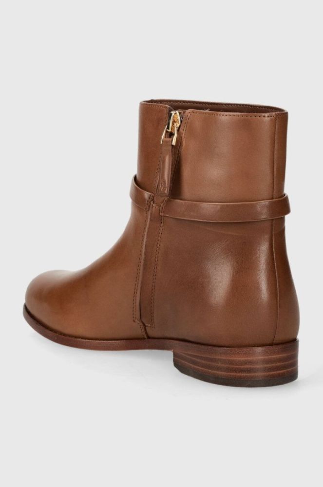 Шкіряні черевики Lauren Ralph Lauren Briela жіночі колір коричневий на плоскому ходу 802912273002 фото 3