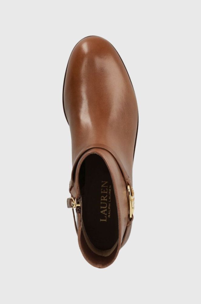 Шкіряні черевики Lauren Ralph Lauren Briela жіночі колір коричневий на плоскому ходу 802912273002 фото 4