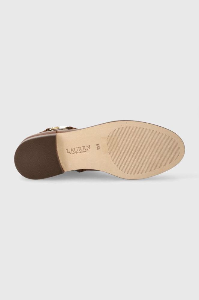 Шкіряні черевики Lauren Ralph Lauren Briela жіночі колір коричневий на плоскому ходу 802912273002 фото 5