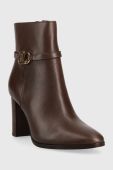Шкіряні черевики Lauren Ralph Lauren Maxie жіночі колір коричневий каблук блок 802912277002 Шкіряні черевики Lauren Ralph Lauren Maxie жіночі колір коричневий каблук блок 802912277002
