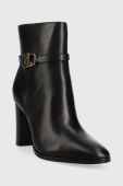 Шкіряні черевики Lauren Ralph Lauren Maxie жіночі колір чорний каблук блок 802912277003
