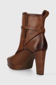 Шкіряні черевики Lauren Ralph Lauren Mckinsey жіночі колір коричневий каблук блок 802908331002