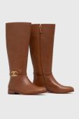 Шкіряні чоботи Lauren Ralph Lauren Bridgette жіночі колір коричневий на плоскому ходу 802908350001