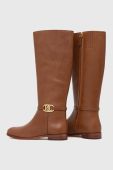 Шкіряні чоботи Lauren Ralph Lauren Bridgette жіночі колір коричневий на плоскому ходу 802908350001