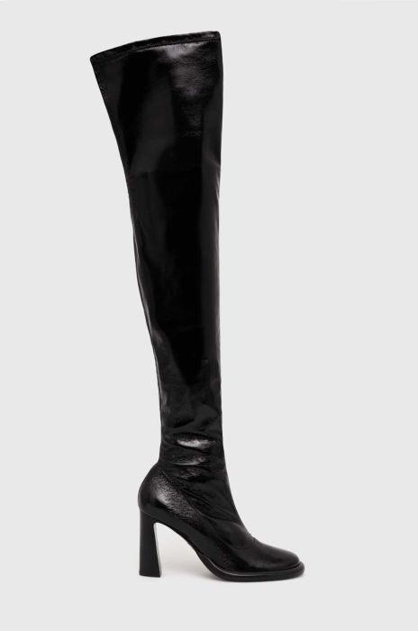 Чоботи Patrizia Pepe жіночі колір чорний каблук блок 8Y0041 E032 K439