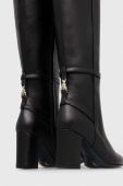 Шкіряні чоботи Patrizia Pepe жіночі колір чорний каблук блок 8Y0067 L048 K103
