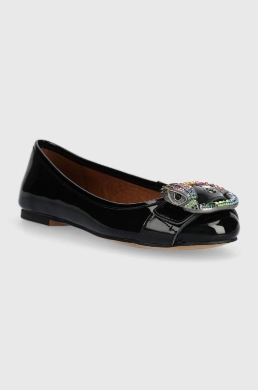 Шкіряні балетки Kurt Geiger London Mayfair Ballerina колір чорний  9989700319 фото 2