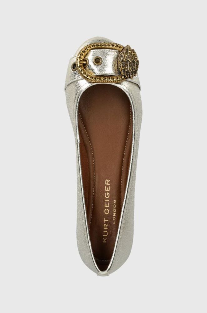Шкіряні балетки Kurt Geiger London Mayfair Ballerina колір срібний  9989763109 фото 4