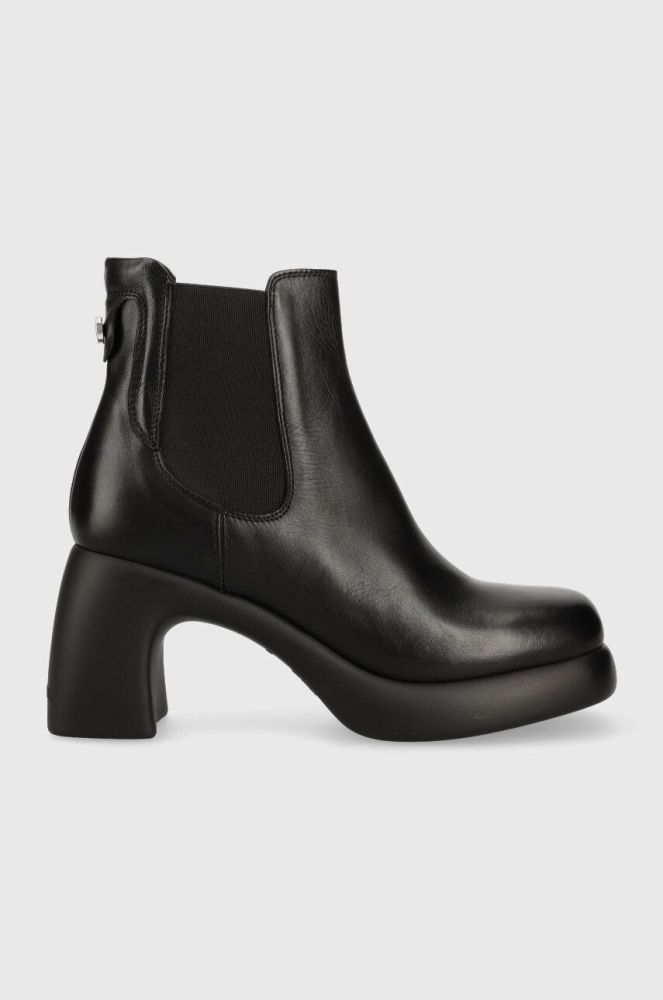 Шкіряні черевики Karl Lagerfeld ASTRAGON жіночі колір чорний каблук блок KL33840 (3368094)