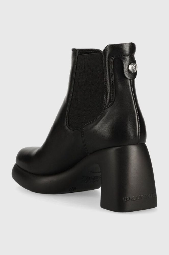 Шкіряні черевики Karl Lagerfeld ASTRAGON жіночі колір чорний каблук блок KL33840 (3368094) фото 3