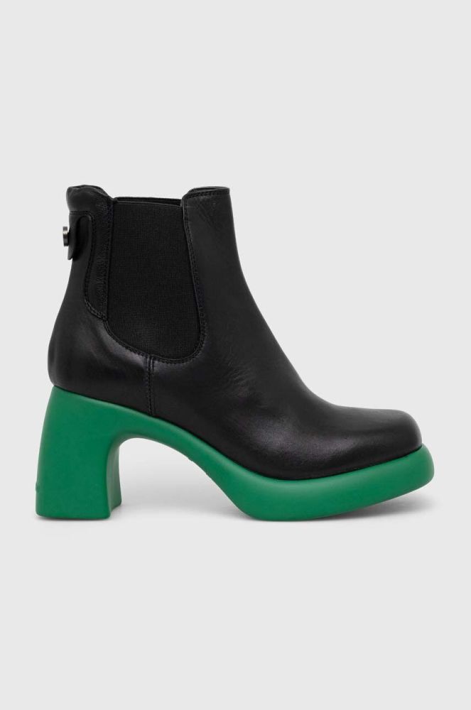 Шкіряні черевики Karl Lagerfeld ASTRAGON жіночі колір чорний каблук блок KL33840 (3374150)