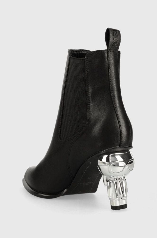 Шкіряні черевики Karl Lagerfeld IKON HEEL жіночі колір чорний каблук блок KL39060 фото 3