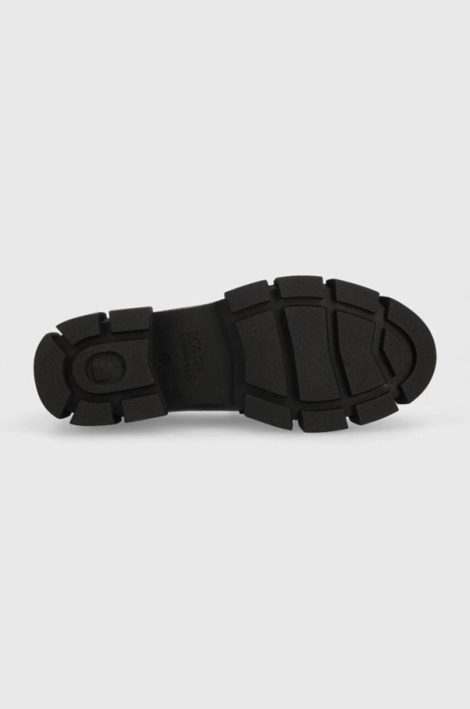 Шкіряні мокасини Karl Lagerfeld ARIA жіночі колір чорний на платформі KL43210 фото 5