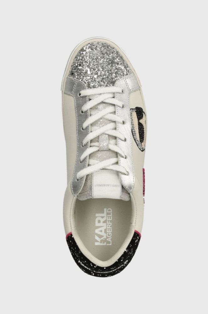Шкіряні кросівки Karl Lagerfeld SKOOL KL60136F колір барвистий фото 4