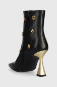 Шкіряні черевики Karl Lagerfeld DEBUT жіночі колір чорний каблук блок KL32059F