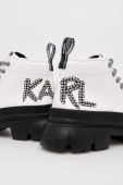 Шкіряні черевики Karl Lagerfeld TREKKA MAX жіночі колір білий на платформі KL43540 Шкіряні черевики Karl Lagerfeld TREKKA MAX жіночі колір білий на платформі KL43540