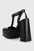 Шкіряні туфлі Karl Lagerfeld Jeans SOIREE PLATFORM KLJ колір чорний каблук блок відкрита п'ята KLJ93111