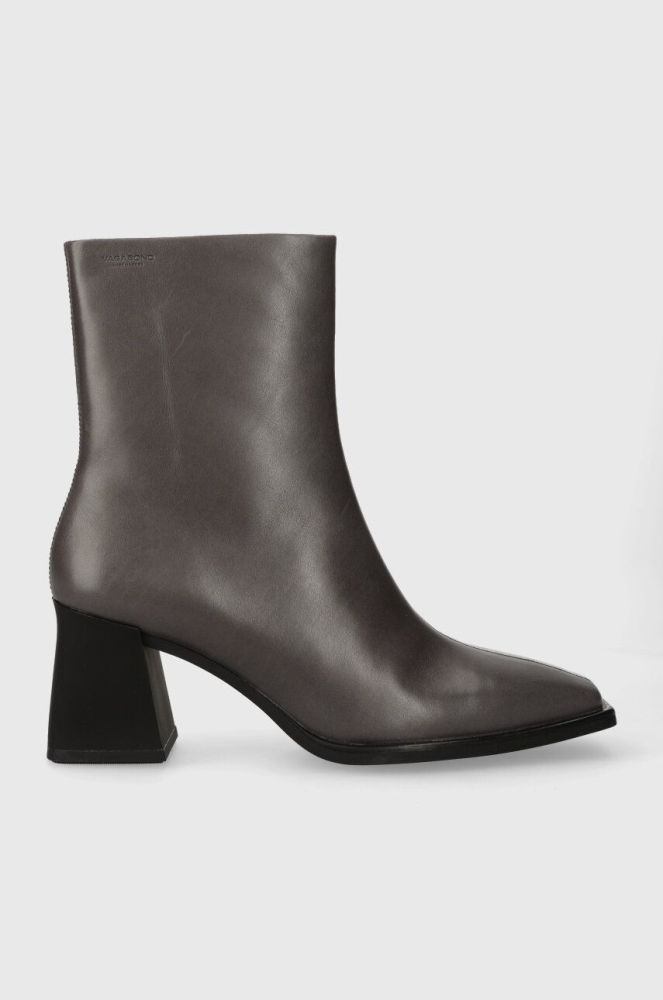 Шкіряні черевики Vagabond Shoemakers HEDDA жіночі колір сірий каблук блок 5002.001.18