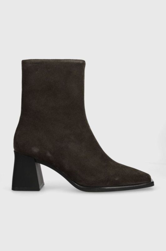 Замшеві черевики Vagabond Shoemakers HEDDA жіночі колір зелений каблук блок 5002.040.18