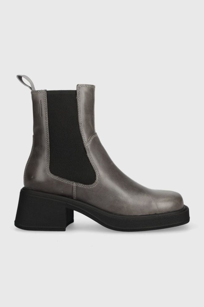 Шкіряні черевики Vagabond Shoemakers DORAH жіночі колір сірий каблук блок 5642.001.17
