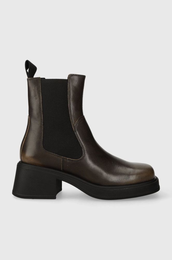 Шкіряні черевики Vagabond Shoemakers DORAH жіночі колір коричневий каблук блок 5642.018.19