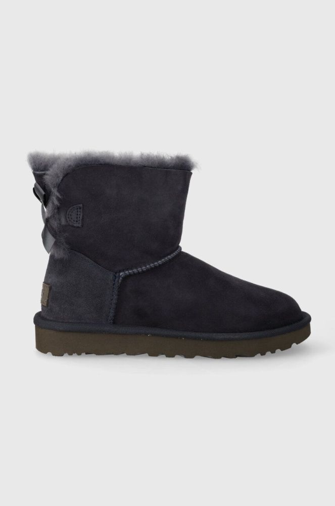 Замшеві чоботи UGG Mini Bailey Bow II колір синій 1016501