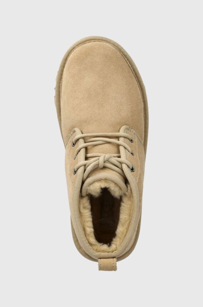 Замшеві черевики UGG Neumel жіночі колір бежевий на плоскому ходу утеплене 1094269 фото 4