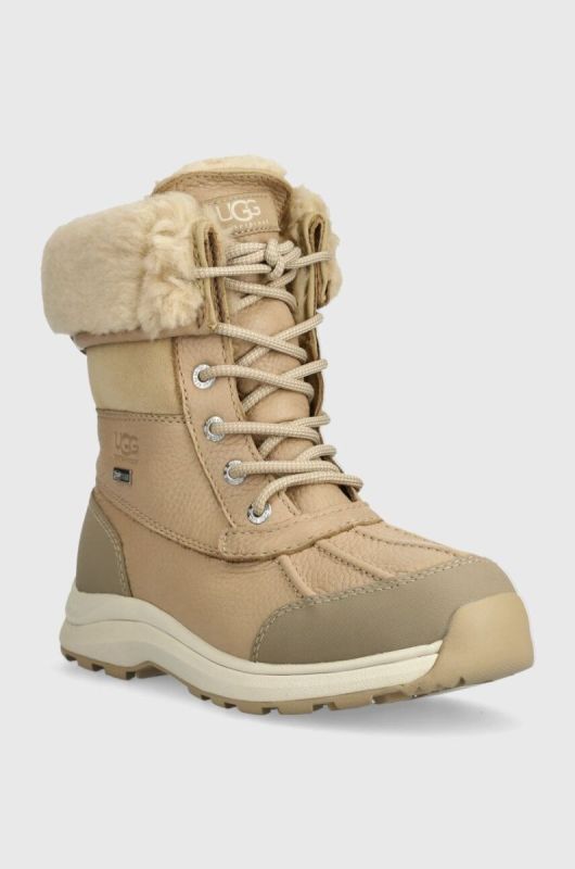 Шкіряні черевики UGG Adirondack Boot III жіночі колір бежевий на плоскому ходу утеплене 1095141 фото 2