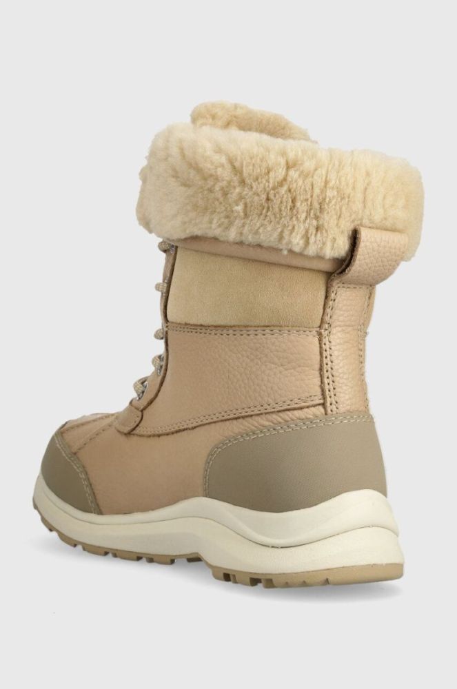 Шкіряні черевики UGG Adirondack Boot III жіночі колір бежевий на плоскому ходу утеплене 1095141 фото 3