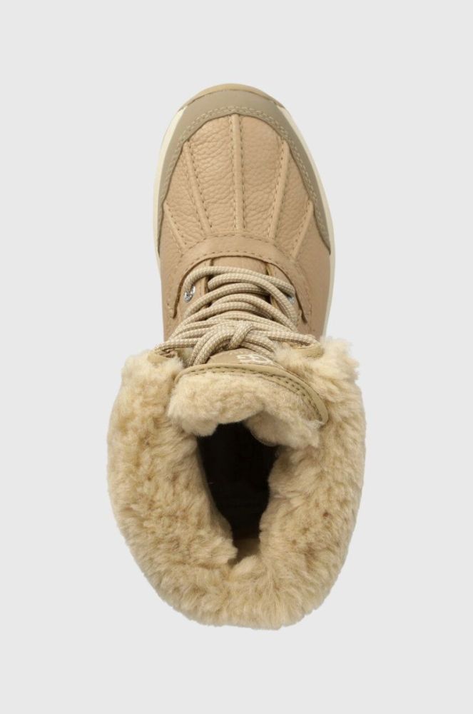 Шкіряні черевики UGG Adirondack Boot III жіночі колір бежевий на плоскому ходу утеплене 1095141 фото 4