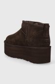Замшеві чоботи UGG Classic Ultra Mini Platform колір коричневий 1135092