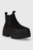 Замшеві черевики UGG Brisbane Chelsea жіночі колір чорний на платформі злегка утеплені 1143842 Замшеві черевики UGG Brisbane Chelsea жіночі колір чорний на платформі злегка утеплені 1143842