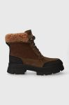 Черевики UGG Ashton Addie Tipped жіночі колір коричневий на платформі злегка утеплена 1143858 Черевики UGG Ashton Addie Tipped жіночі колір коричневий на платформі злегка утеплена 1143858