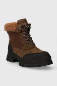 Черевики UGG Ashton Addie Tipped жіночі колір коричневий на платформі злегка утеплена 1143858 Черевики UGG Ashton Addie Tipped жіночі колір коричневий на платформі злегка утеплена 1143858