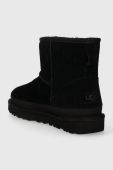 Замшеві чоботи UGG Classic Mini Zipper Tape Logo колір чорний 1144034