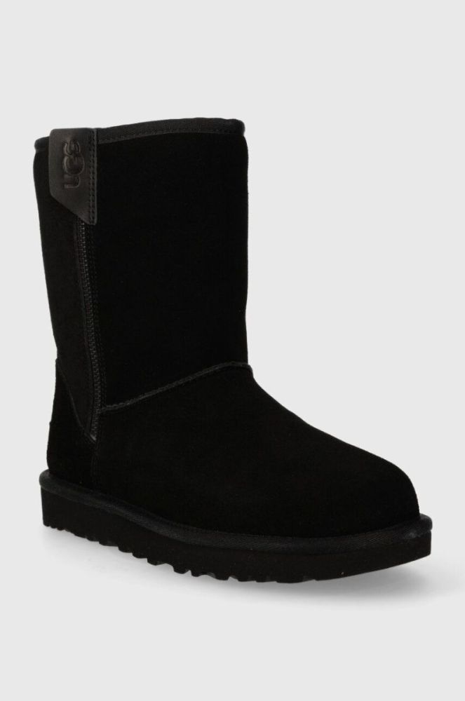 Замшеві чоботи UGG Classic Short Bailey Zip колір чорний 1144043 фото 2