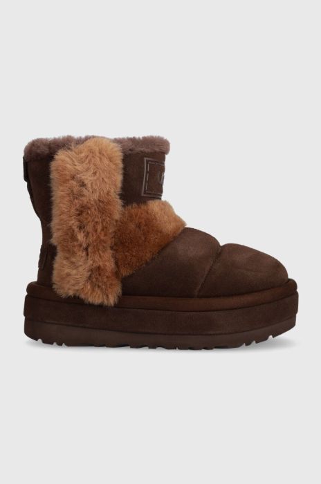 Замшеві чоботи UGG Classic Chillapeak колір коричневий 1144046 (3579825)