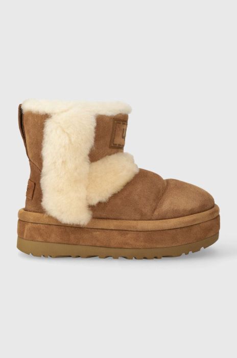 Замшеві чоботи UGG Classic Chillapeak колір коричневий 1144046 (3579842)