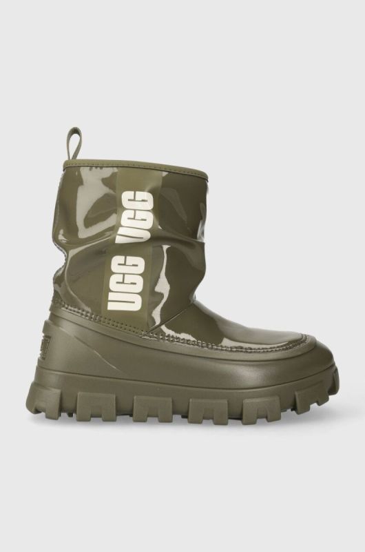 Зимові чоботи UGG Classic Brellah Mini жіночі колір зелений 1144059
