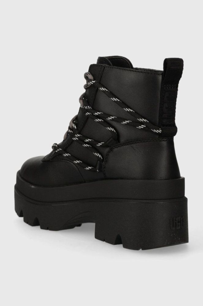 Шкіряні черевики UGG Brisbane Lace Up жіночі колір чорний на платформі 1149650 фото 3