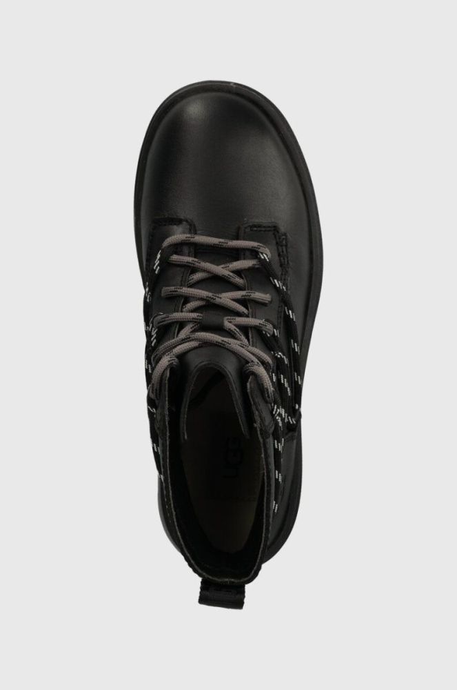 Шкіряні черевики UGG Brisbane Lace Up жіночі колір чорний на платформі 1149650 фото 4