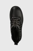 Шкіряні черевики UGG Brisbane Lace Up жіночі колір чорний на платформі 1149650 Шкіряні черевики UGG Brisbane Lace Up жіночі колір чорний на платформі 1149650