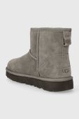 Замшеві чоботи UGG Classic Mini Bailey Zip колір сірий 1151230