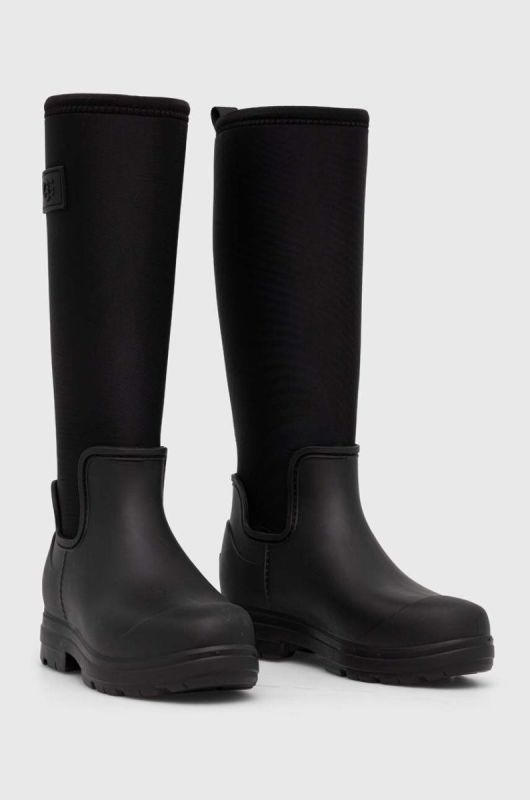 Чоботи UGG Droplet Tall жіночі колір чорний на плоскому ходу злегка утеплена 1151350 фото 2
